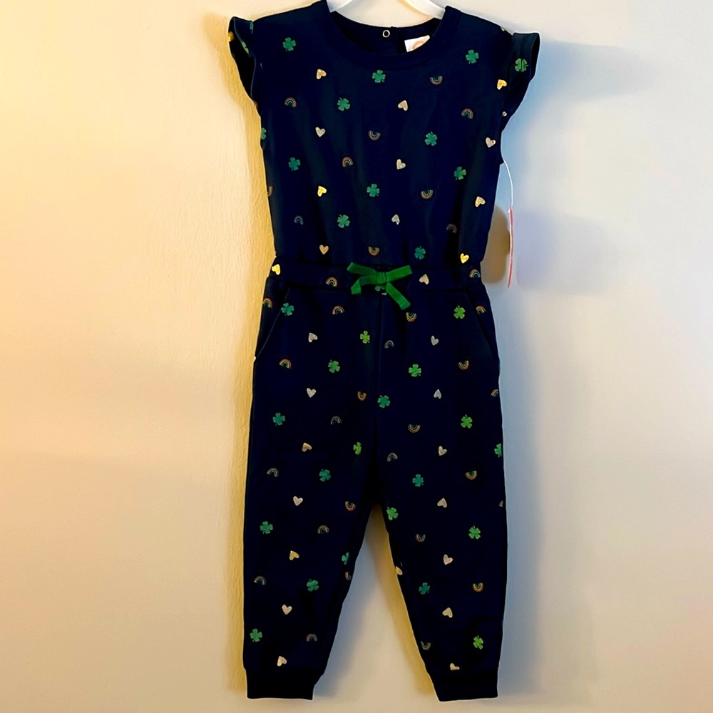 Good Luck Shamrock ROMPER / JUMPSUIT 4-leaf Clovers for Spring * Girls size 2T *